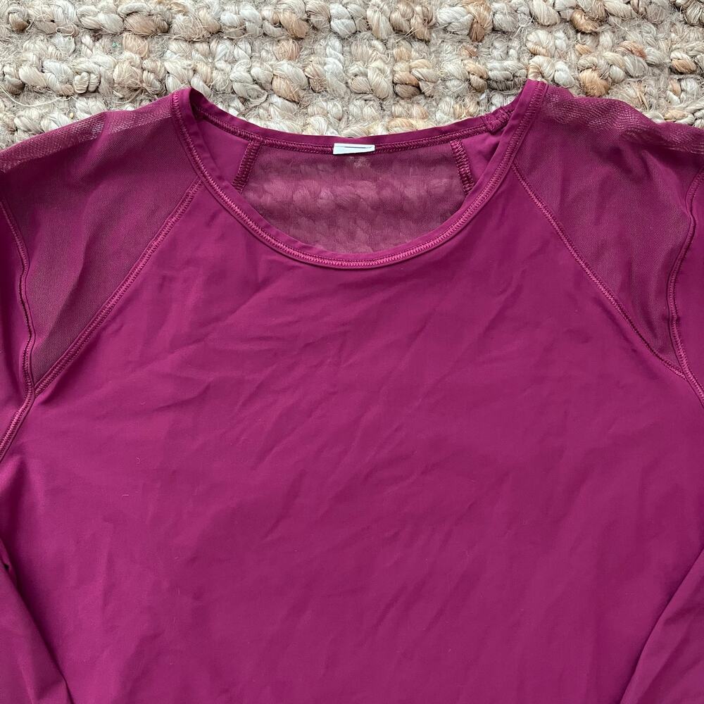 Lululemon Sculpt Long Sleeve Shirt Deep Luxe Mesh Running Top Women's 6 Est - Picture 9 of 10